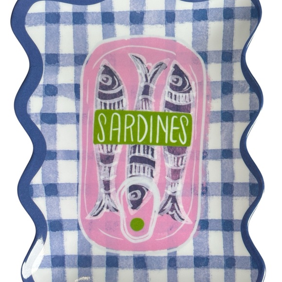 C&C California Viral Trend Set of 4 Sardines Melamine Appetizer Plates - Picture 4 of 7